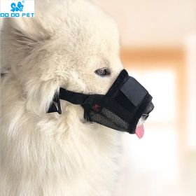 Breathable dog mouth muzzle cover; universal for big and small dogs; adjustable velcro (colour: Black [Basic], size: S code)