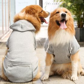 Plaid Dog Hoodie Pet Clothes Sweaters with Hat and Pocket Christmas Classic Plaid Costumes (colour: Big dog zipper pocket sweater grey, size: 4XL (chest circumference 82, back length 62cm))
