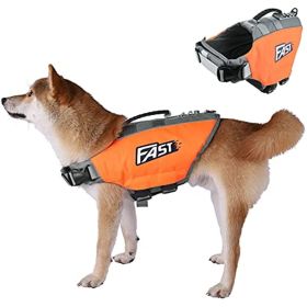 Dog Life Jacket; Reflective Dog Safety Vest Adjustable Pet Life Preserver with Strong Buoyancy (size: large)