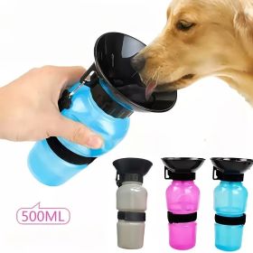 1pc Dog Water Bottle; Plastic Dog & Cat Water Bottle Mug 500ml (Color: pink)