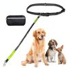 Hands Free Dog Leash with Zipper Pouch; Dual Padded Handles and Durable Bungee for Walking