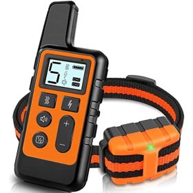 Dog Training Collar; Waterproof Shock Collars for Dog with Remote Range 1640 ft; 3 Training Modes; Beep (Color: Orange)