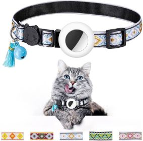 Pet Colored Bell Tassel Collar For Airtag Tracker (Color: White, Type: Pet supplies)