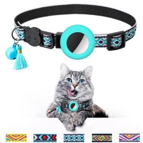 Pet Colored Bell Tassel Collar For Airtag Tracker (Color: green, Type: Pet supplies)