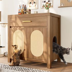 Hidden Cat Litter Box Enclosure Furniture with Scratching Board (title: default title)