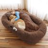 Human Dog Bed Large Washable Faux Fur Orthopedic Pet Bed