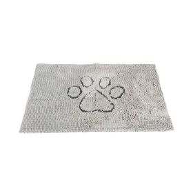 DGS Pet Products Dirty Dog Door Mat Small Mocha Brown 23" x 16" x 2" (Color: Silver Grey, size: medium)