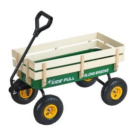 VEVOR Pull-Along Wagon for Kids, 39 inch Toddler Wagons with Wooden Panels & Handle, Supports up to 330 lbs (Default: Default)