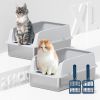 Stainless Steel Cat Litter Box with High Sides Lid, Extra Large XL for Big Cats