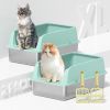 Stainless Steel Cat Litter Box with High Sides Lid, Extra Large XL for Big Cats