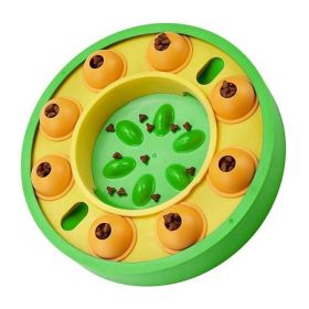 Dog Puzzle Food Feeder Slow Feeding Bowl Interactive Toy (Color: green, Type: Pet supplies)