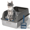 Stainless Steel Cat Litter Box with High Sides Lid, Extra Large XL for Big Cats