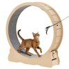 VEVOR Cat Exercise Wheel, 48 in Wooden Cat Running Wheel for Indoor Cats up to 28 lbs, Cats Treadmill with Carpeted Runway & Locking Mechanism