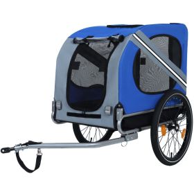 Large Folding Bike Trailer for Dogs â€“ 120LB Capacity All-Terrain Pet Carrier, Durable Steel Frame (Color: as Pic)