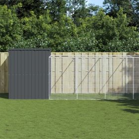 Dog House Anthracite Galvanized Steel Large Dog House (Color: Anthracite)