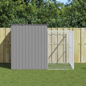 Dog House Light Grey Galvanized Steel Medium Durable Dog House (Color: Gray)