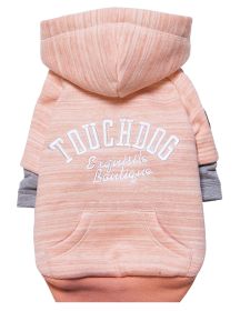 Touchdog Hampton Beach Designer Ultra Soft Sand-Blasted Cotton Pet Dog Hoodie Sweater (Color: pink, size: large)