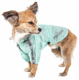 Dog Helios 'Torrential Shield' Waterproof Multi-Adjustable Pet Dog Windbreaker Raincoat (Color: green, size: large)