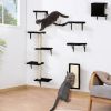 5 Pcs Wall Mounted Cat Climber Set;  Floating Cat Shelves and Perches; Modern Cat Furniture
