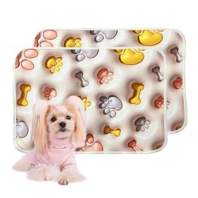 Qeils Reusable Puppy Pads, Washable Pee Pads for Dogs 2 Pcs 18"x24" 3D Printed Dog Training Pads (colour: Dog Claw, size: 18"*24"(2 Pcs))