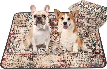 Qeils Washable Pee Pads for Dogs, 2 Pack Reusable Puppy Pads 18"x24" Super Absorbent Leakproof (Material Typ: Tie Dye Red-PolyesterTPU, size: 36"*41"(Pack of 2))