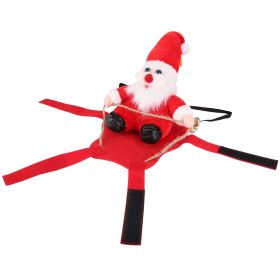 Pet Christmas Santa Dog Costume Red Winter Coat with Bell Outfit (size: M)