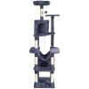 Cat Tree for Indoor Cats, 72" Cat Tower with 2 Cat Condos, Sisal Scratching Post, Hammock, Top Perch, Jumping Platforms