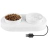 Heated Water Bowl Ceramic Heated Pet Water Bowl Food Warmer USB Powered Thermal Pet Bowl Provide Fresh Non Freezing Drinkable Water