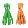 2Pcs Squeaky Dog Toys No Stuffing Crinkle Plush Octopus Dog Teething Toy Interactive