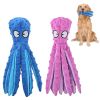 2Pcs Squeaky Dog Toys No Stuffing Crinkle Plush Octopus Dog Teething Toy Interactive