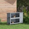 54" 2-Story Large Rabbit Hutch Bunny Cage Wooden Pet House Small Animal Habitat with Lockable Doors
