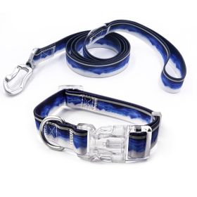 Adjustable Reflective Waterproof Dog Leash Set for Outdoor Adventures (Color: white clouds, size: M)