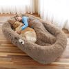Human Dog Bed Large Washable Faux Fur Orthopedic Pet Bed