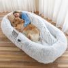 Human Dog Bed Large Washable Faux Fur Orthopedic Pet Bed