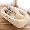Human Dog Bed Large Washable Faux Fur Orthopedic Pet Bed