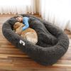 Human Dog Bed Large Washable Faux Fur Orthopedic Pet Bed