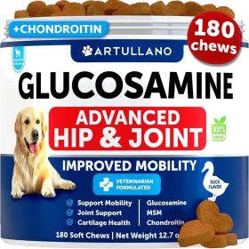 Glucosamine Dog Joint Supplement with Chondroitin Hemp Oil MSM Chews (Brand: Artullano)