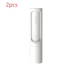 2-1 Reusable Pet Hair Remover Brush Lint Roller Portable Effective Self Cleaning Tool Removal Brush (Option: White 2pcs)