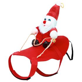 1Pc Pet Christmas Costumes Red Winter Coat For Dog Riding Santa Claus With Bell Clothes (Option: S)
