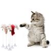 Cartoon Pet Cat Toy Stick Feather Rod Mouse Toy With Mini Bell Cat Catcher