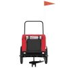 Pet Bike Trailer Red and Black Oxford fabric, Iron, PVC Medium