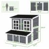 Wooden Chicken Coop with Nesting Box, Pull-Out Tray, Waterproof Roof, 39" Chicken House for 4-6 Chickens, Rabbits