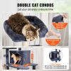 Cat Tree for Indoor Cats, 68.5" Cat Tower with 2 Cat Condos, Sisal Scratching Post, Hammock, Top Perch, Jumping Platforms