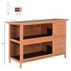 54" 2-Story Large Rabbit Hutch Bunny Cage Wooden Pet House Small Animal Habitat with Lockable Doors