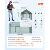 Metal Chicken Coop for 4-6 Chickens, 3.3 x 6.6 x 3.3 ft, Small Chicken Cage with Waterproof Cover & Double Doors