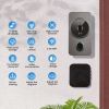 1pc smart wireless doorbell, smart 2.4G WIFI video doorbell, Tuya APP smart system control, two-way intercom