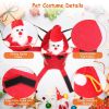 Pet Christmas Santa Dog Costume Red Winter Coat with Bell Outfit