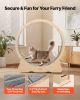 VEVOR Cat Exercise Wheel, 48 in Wooden Cat Running Wheel for Indoor Cats up to 28 lbs, Cats Treadmill with Carpeted Runway & Locking Mechanism