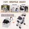 3 in 1 Stroller, 4 Wheels Pet Stroller Stroller for Medium Small Dog Cats Up to 50lbs