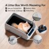 Stainless Steel Cat Litter Box with High Sides Lid, Extra Large XL for Big Cats